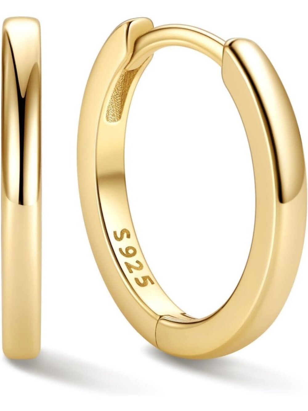 Stylish 925 Sterling Silver Huggie Hoop Earrings for Women, 6-20MM Sizes